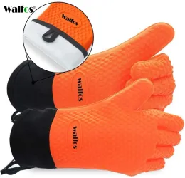 Rękawiczki Walfos 1 kawałek silikonowy rękawiczki kuchenne Rękawiczki do grilla Rękawiczki odporne na ciepło Rękawiczki do grillowania rękawiczki piekarnika Rękawiczki