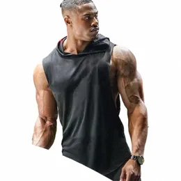 Muscleguys marka odzież kulturystyka Koszulka bluza z kapturem fitn men tank top kamizelka mięśni stringer podkreśla cotka zwykła tanktop i6vw#