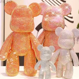 Novelty Items DIY Crystal Bear Pattern Diamond Violent Bear Statue Fluorescent Bear and Rhinestone Bear Doll Desktop DecorationL2403