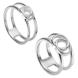 Novos anéis de casais de designer de moda adoram casamento de luxo de luxo bijoux interligando rings de banda aberta larga versão alta para homens de frete grátis feminino