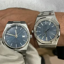 2024 Mens relógio de pulso comum ajustável pulseira de aço relógio ao ar livre na moda desgaste diário orologio 40mm luxo preto azul xadrez dial relógios automáticos