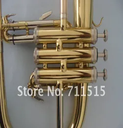 Ny vacker mässing BB Tone Flugelhorn Professional BB Trumpet Monel Valves Professional Musical Instrument för Studenter9950074