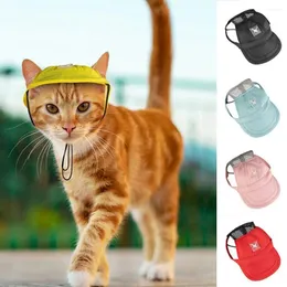 Dog Apparel Breathable Pet Hat Cute Sun Protection Mesh Bucket Cutout Ear Adjustable Cap Outdoor