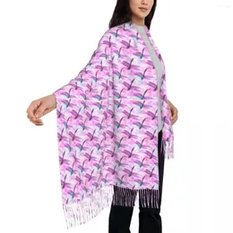 Scarves Warm Soft Scarf Winter Pink Dragonfly Shawl Wrap Cute Animal Print Custom Foulard Lady Luxury 2024 Headwear