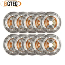 Parti Bgtec 10 pz 4.5"/115mm Lame Diamantate Supersottili Diamantate Turbo Segmento Taglio Piastrelle Disco Ceramica Marmo Bore22.23mm Taglierina