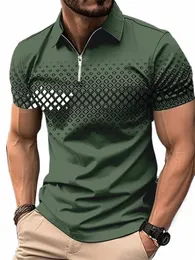 Golf-Shirt FI 3D T-Shirt Reißverschluss POLO-Shirt Casual Kurzarm Sommer Straßenkleidung Herrenbekleidung Europäische Messung 22KZ #