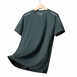 Men's Quick Dry Sport Running T-shirt Summer Fi Simple Style Kort ärmar Överdimensionerade tee unisex runda hals specialerbjudande topp f8sq#
