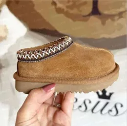 Barn småbarn tazmans tofflor tazz barn baby skor päls glider ultra mini boot vinter muls slip-on ull liten stor vattentät bomullskor pojkar flickor flickor