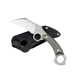 ML High End Karambit Knife 14C28N Stone Wash Blade Micarta Handle Outdoor Camping Tactical Fixed Blade Claw Knives