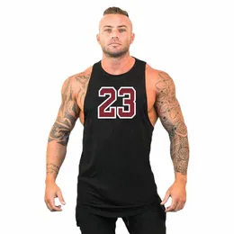 Nytt varumärke 23 Gym Tank Top Men Fitn Clothing Mens Bodybuilding Tank Tops Summer Gym Clothing For Mane Syme Vest Shirts Q1PW#