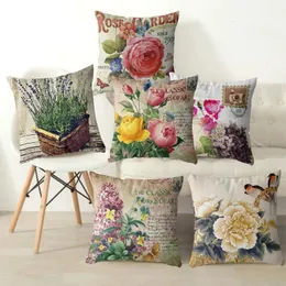 Provence Kissen Lavender Decorative Pillows Sofá Cushion Flores personalizadas Presentes de nascimento de bebê Pressionamento de travesseiro 240325