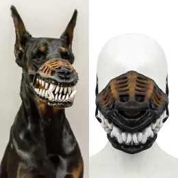 Muzzless Pies Mouth Mask Wyściełane lateksowe gumowe kagańki do dużego psa Rola Plaga pies maska ​​szczeniaka Halloween Cosplay Photo Phots Akcesoria