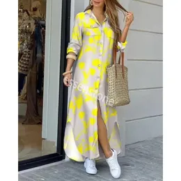 New Fashion Women Shirt Dress long Sleeve Vestidos Designer Dresses Colorful Painted One Piece Wholesale Clothing Hawaiian dress m-2xl