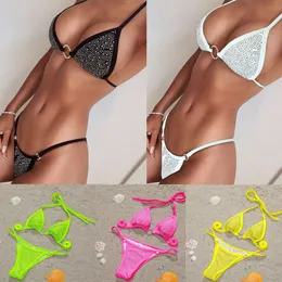 Nowe seksowne bikini z diamentowym stroju kąpielowym stroju kąpielowego