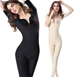 Beonlema Women Body Modeling Shaper Full Long Ben Formear Sömlös magkomprimering Slimming Underkläder Plus Size Bodysuit 240312