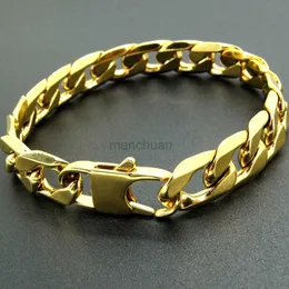 Corrente 100% Pulseira de aço inoxidável 6/8/12 mm 8 polegadas Chain Chain Gold Bracelete adequado para homens e mulheres Fábrica de frete grátis fornecida 240325