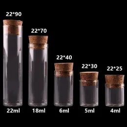 Słoiki 4 ml/5 ml/6 ml/18 ml/22 ml Mała rurka testowa z korkiem butelki słoiki fiolki