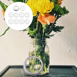 Lagringsflaskor Canning Jar Hole Lids: 11 Rostfritt stål Grid Flower Organizer Lids för vanlig mun kan behållare