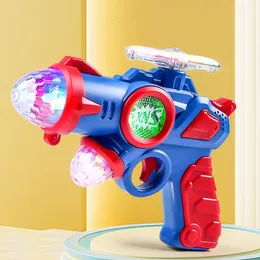 Elektrische Spielzeuge im Freien rotierenden Kinder Licht Sound Gun Modell Kunststoff Pistole Projektion Farbe und 230701 Ugkem