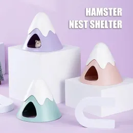 Cages Hamster Hideout Snowy Mountain Shape Hamster Hide Cooling Bed Caves Cage Adorable Small Animal Hideout Cave For Hamster Gerbil
