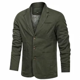 Primavera Outono Blazer Jaqueta Homens Cott Wed Terno Casaco Casual Slim Fit Luxo Busin Blazer Militar Do Exército Jaqueta Bomber M-5XL q6Pm #