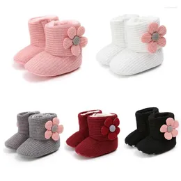 Stiefel, wärmend, für Kleinkinder, gestrickt, für den Winter, erste Wanderschuhe, Baby-Mädchen-Jungen-Schuhe, weiche Sohle, Fell, Schnee, Prewalker-Schuhe