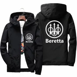 Beretta Guns Bomber Windbreaker Streetwear Casaco Jaqueta Zíper Com Capuz Beisebol Slim Fit Pilot Parkas Parkas Tops Oversized H3v6 #