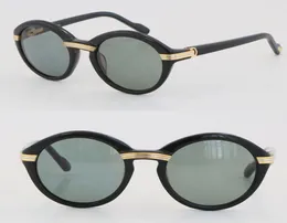 Hela försäljning Vintage 1991 Original Round Plank Solglasögon 1125072 Fashion Mens Sun Glasses C Decoration 18K Gold Brown Lens F9484957