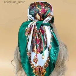 Bandanas Durag Scarves Silk Hijab The Four Seasons Beach Scarves 인기있는 디자인 선 스크린 헤드 스카프 새로운 여성 패션 스퀘어 숄 Y240325