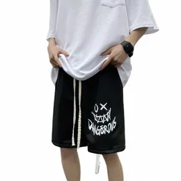 hip Hop Shorts Men Summer Jogger Sweat Shorts Japanese Casual Shorts Sprots Short Pants Loose Sweatpants Male Youth Black Gray O1Ow#