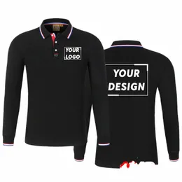 Vinter Casual Men and Women LG Sleeve Polo Custom Logo Fi Lapel Top Embroidery Company Busin Shirt Design Print Brand D8fz#