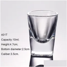 Vingglasögon bägare Crystal Glass Cup Creative Small Cups Party Drinking Charmig tjock botten Transparent Drinkware Drop Delivery Hom Dhqhs