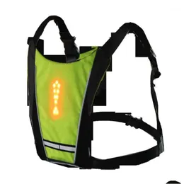 Abbigliamento da corsa per motocicletta Indicatore di direzione di sicurezza Gilet da ciclismo Led Guida notturna senza fili Corsa a piedi Bicicletta Avvertenza Incandescente Uni1 Otqr8