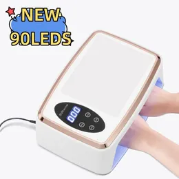 90 LEDS Nail Dryer LED Nail Lamp UV Lamp for Curing All Gel Nail Polish Motion Sensing Manicure Pedicure Salon Tool Big Space 240318