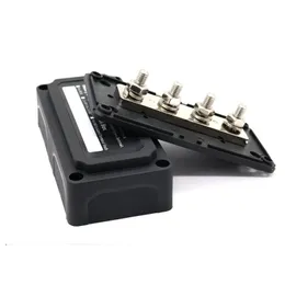 300A 4 Terminal Studs High Current Busbar Cable Organizer Box DC 12V 48V M8 Heavy-Duty Modular Design Bus Bar Box for Car RV