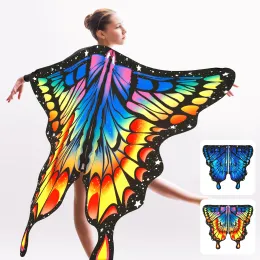 Masker Isis Wings Belly Dance Adult Futterfly Wing Shawl Colorful Costume Fairy Cape With Mask for Christmas Halloween Party Decoration