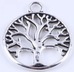 400PCLOlot Antique Bronze Round Life Tree Charm DIY Zakka Retro Jewelry Akcesoria Metalowa wisiorek 4888W19609082383004