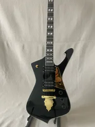 Iceman Paul Stanley Use Style Schwarzes Schlagbrett für E-Gitarre, Abalone-Korpusbindung, Chrom-Hardware