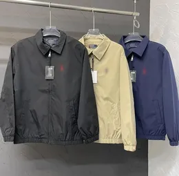 P806 مصمم سترة الرجال طويلة الأكمام الفاخرة السترات البولو طوق Zip Up Windbreaker معطف السترة