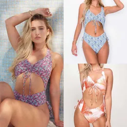 Nuovo cravatta per spalla sexy con stampe digitale floreale per bikini da bagno femminile