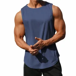 New Sport Running Men's Tank Top Quick-Secagem Sleevel Treinamento O Neck T-shirt Homens Basquete Ginásio Fitn Musculação Colete N2LL #