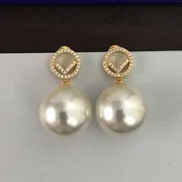 Dangle & Chandelier designer Brief Women Designers Stud Gold Earring Diamond Pearl Earrings Ear Womens Designer Studs Birthday Gift Letters F 22112106 31JN