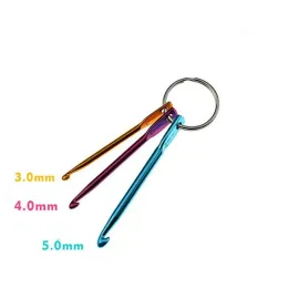 Kinting 3/4/5mm ganci portachiavi fai da te artigianato multicolore aghi a maglieria mini gancio all'uncinetto in alluminio 3pcs/set 100 set