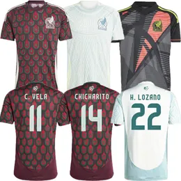 24 25 Meksika Evde Uzakta Kaleci Copa Amerika 2024 Raul Chicharito Lozano Dos Santos Futbol Formaları Meksika 1985 Retro Kit İyi Kaliteli Futbol Gömlek Üniforma