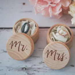 Machines 2pcs/set Mr Mrs Rustic Wedding Ring Box Wooden Ring Bearer Box Ring Holder Vintage Country Travel Wedding Decoration