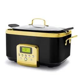 Greenpan Elite Reserve 6Qt Electric Slow Cooker, programmerbar diskmaskin Safe Lid avtagbar crock, PFAS-fritt, friska keramiska nonstick multikok, Sear,