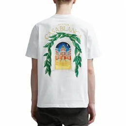 Nytt lila varumärke Sunrise Letter Print T-shirt Men's and Women's Street White and Black T-Shirt High Street Short Sleeve T-Shirt A9vx#
