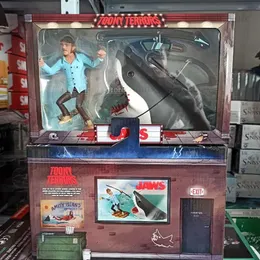 Фигурки Neca Jaws Toony Terrors Jaws and Quint Фигурка Акула Косплей Аниме Коллекционная модель игрушки Куклы для рождественских подарков T240325