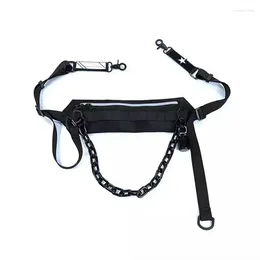 Midjepåsar 2024 Hip Hop Punk Techwear Fanny Pack Multipla kombination Crossbody Bag unisex Funktionell telefon axelband med kedjan