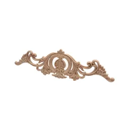 Sculptures Woodcarving Flower European Furniture Decorative Cabinet Door Solid Wood Bed White Embryo Long Decals Wooden Wood Decal Cabinet